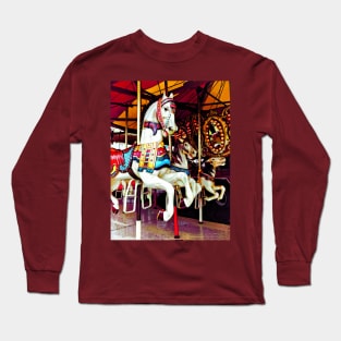 Carnival Midway - Three Carousel Horses Long Sleeve T-Shirt